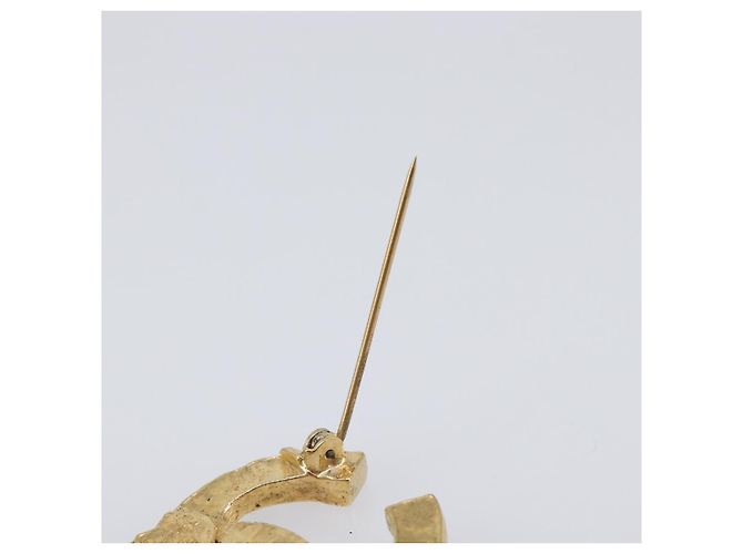 Spilla CHANEL Cocostone metallo Gold CC Auth 205477M D'oro - vista 11