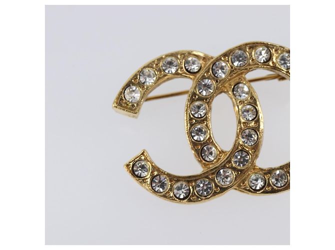 Spilla CHANEL Cocostone metallo Gold CC Auth 205477M D'oro - vista 2