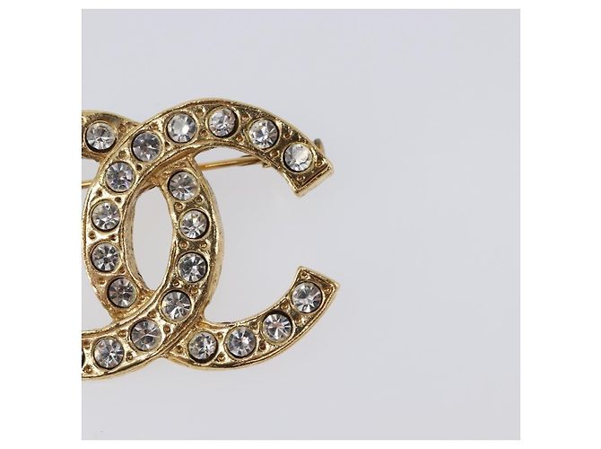 Spilla CHANEL Cocostone metallo Gold CC Auth 205477M D'oro - vista 4