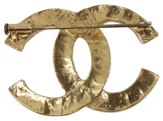 Spilla CHANEL Cocostone metallo Gold CC Auth 205477M D'oro - vista 5