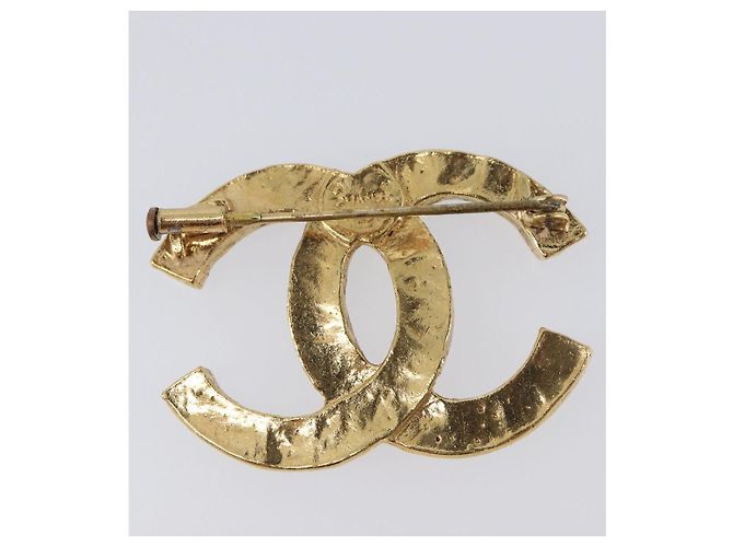 Spilla CHANEL Cocostone metallo Gold CC Auth 205477M D'oro - vista 7