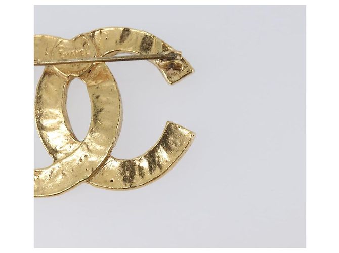 Spilla CHANEL Cocostone metallo Gold CC Auth 205477M D'oro - vista 8