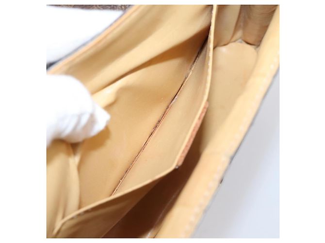 Céline Bolsa de Ombro CELINE Macadam Medallion PVC Marrom Tom Dourado Auth 207584 - vista 23