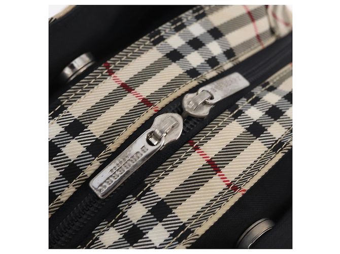 Borsa a mano BURBERRY Nova Check Blue Label Nylon Beige Silver Auth 206736A Argento - vista 11