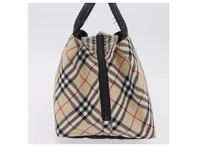 Borsa a mano BURBERRY Nova Check Blue Label Nylon Beige Silver Auth 206736A Argento - vista 4