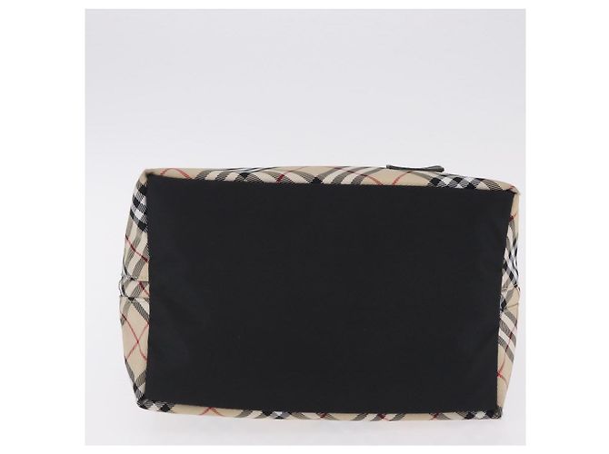 Borsa a mano BURBERRY Nova Check Blue Label Nylon Beige Silver Auth 206736A Argento - vista 5