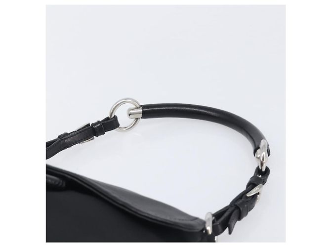 Sac à épaule PRADA Cuir Nylon Noir Argent Auth 206861V Argenté - vue 15