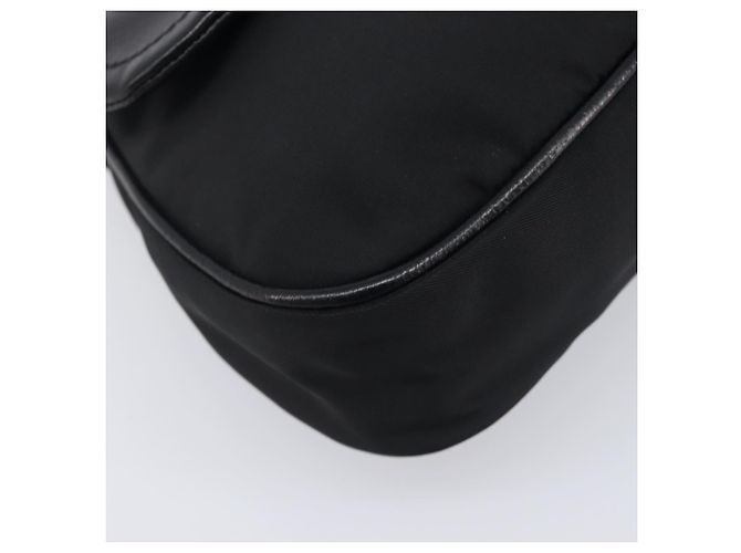 Sac à épaule PRADA Cuir Nylon Noir Argent Auth 206861V Argenté - vue 17