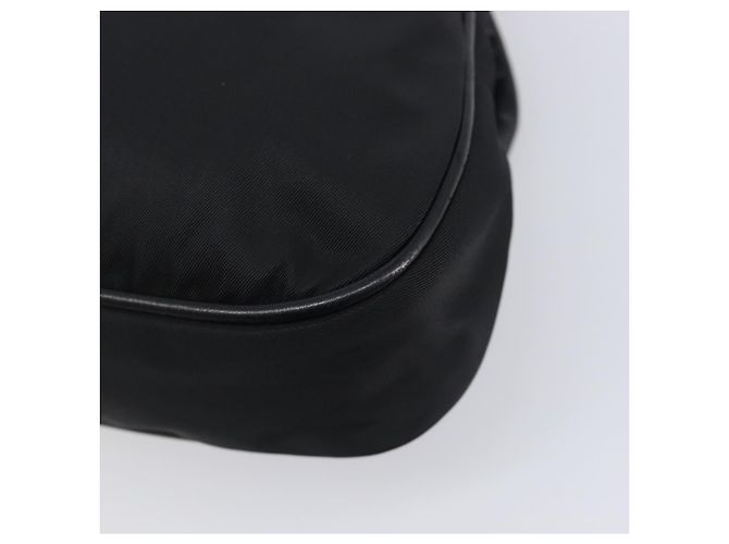 Sac à épaule PRADA Cuir Nylon Noir Argent Auth 206861V Argenté - vue 18