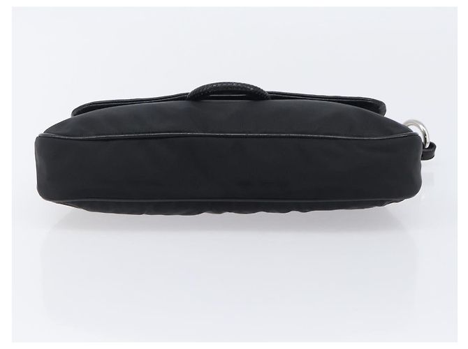 Sac à épaule PRADA Cuir Nylon Noir Argent Auth 206861V Argenté - vue 5