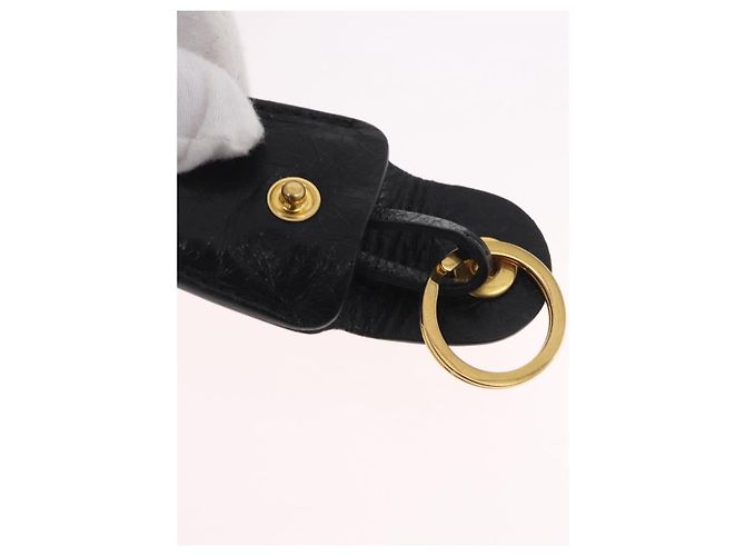 Miu Miu Schultertasche Leder Schwarz Gold Auth 167737A Golden - Ansicht 10