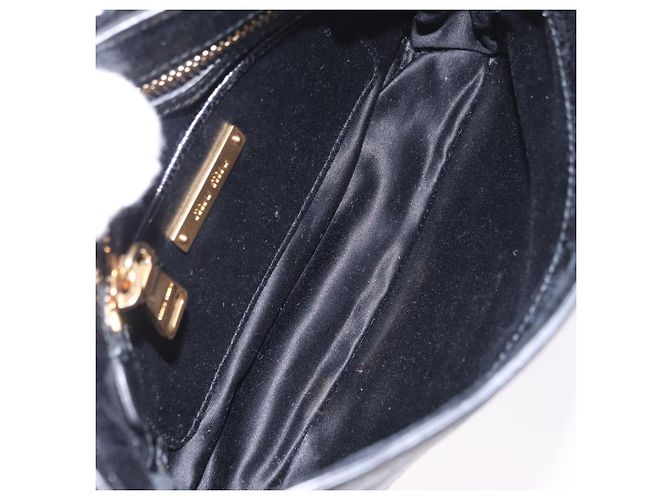 Miu Miu Schultertasche Leder Schwarz Gold Auth 167737A Golden - Ansicht 11