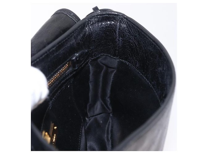Miu Miu Schultertasche Leder Schwarz Gold Auth 167737A Golden - Ansicht 25