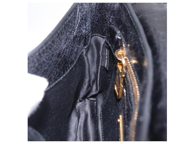 Miu Miu Schultertasche Leder Schwarz Gold Auth 167737A Golden - Ansicht 26
