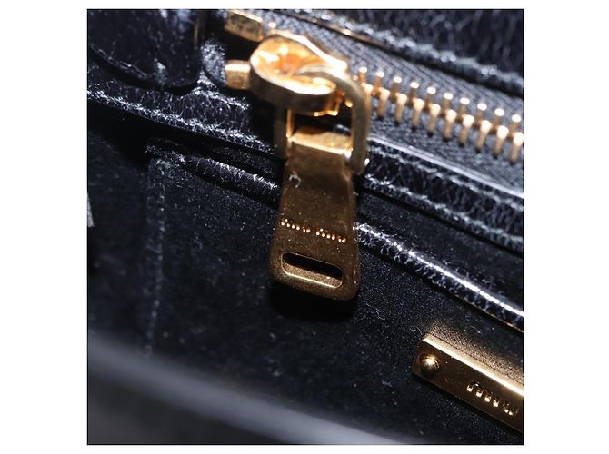 Miu Miu Schultertasche Leder Schwarz Gold Auth 167737A Golden - Ansicht 27