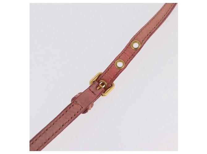 Bolsa de Ombro Miu Miu Matelassé Couro Rosa Ouro Auth 167645A Dourado - vista 15