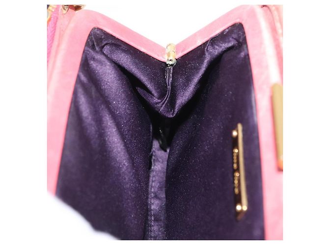 Bolsa de Ombro Miu Miu Matelassé Couro Rosa Ouro Auth 167645A Dourado - vista 30