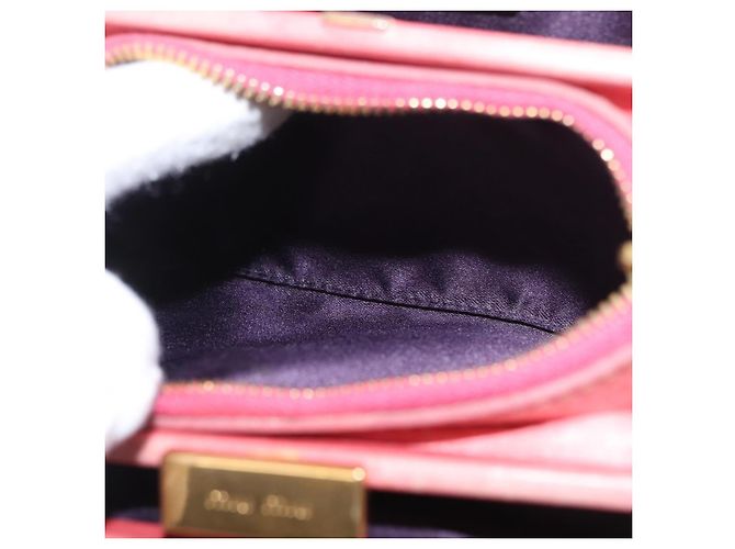 Bolsa de Ombro Miu Miu Matelassé Couro Rosa Ouro Auth 167645A Dourado - vista 32