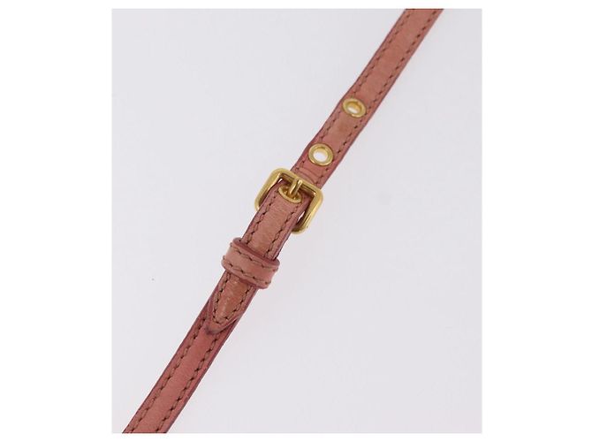Bolsa de Ombro Miu Miu Matelassé Couro Rosa Ouro Auth 167645A Dourado - vista 8