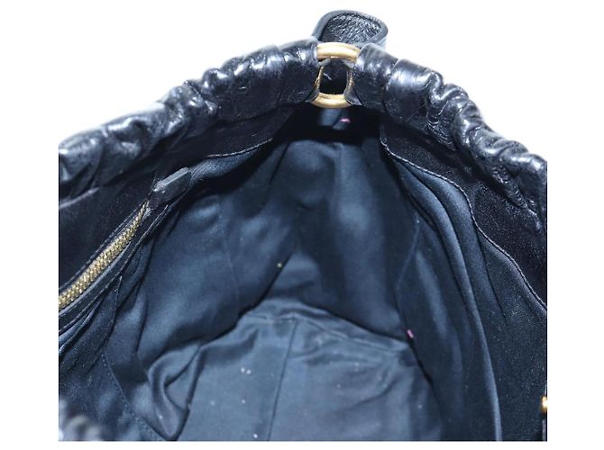 Miu Miu Handtasche Leder 2way Schwarz Gold Auth 204493M Golden - Ansicht 21