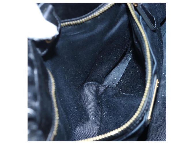 Miu Miu Handtasche Leder 2way Schwarz Gold Auth 204493M Golden - Ansicht 24
