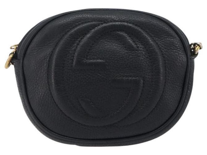 Borsa a tracolla GUCCI Soho Chain in pelle nera e oro 353965 Auth 205993 Nero D'oro - vista 13