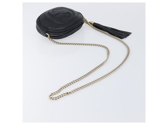 Borsa a tracolla GUCCI Soho Chain in pelle nera e oro 353965 Auth 205993 Nero D'oro - vista 7