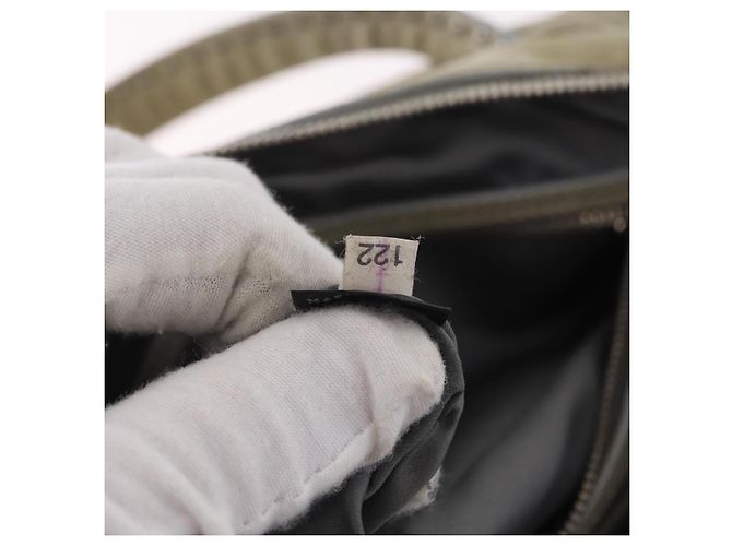 Miu Miu Handtasche aus Leder Grau Silber Auth 206866A Braun - Ansicht 12