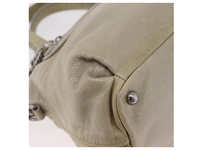 Miu Miu Handtasche aus Leder Grau Silber Auth 206866A Braun - Ansicht 15