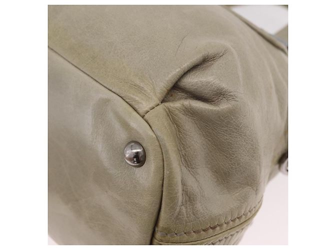 Miu Miu Handtasche aus Leder Grau Silber Auth 206866A Braun - Ansicht 16