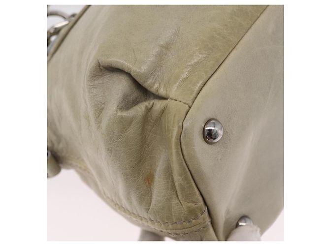 Miu Miu Handtasche aus Leder Grau Silber Auth 206866A Braun - Ansicht 17