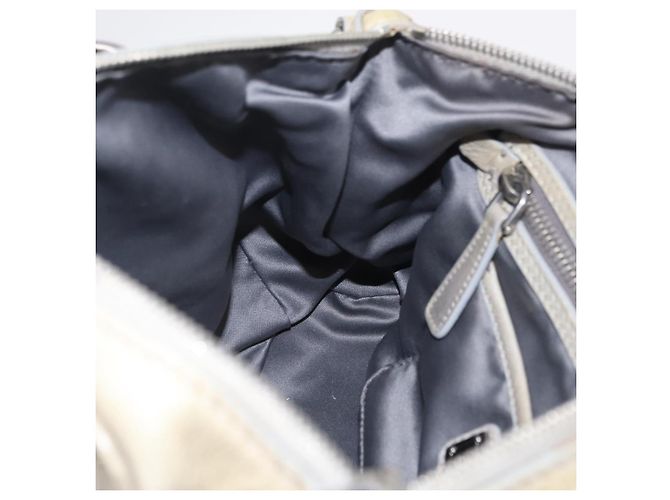 Miu Miu Handtasche aus Leder Grau Silber Auth 206866A Braun - Ansicht 24