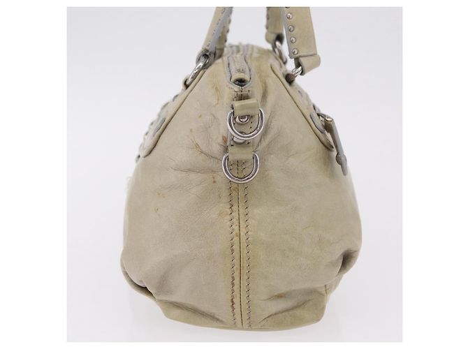 Miu Miu Handtasche aus Leder Grau Silber Auth 206866A Braun - Ansicht 3