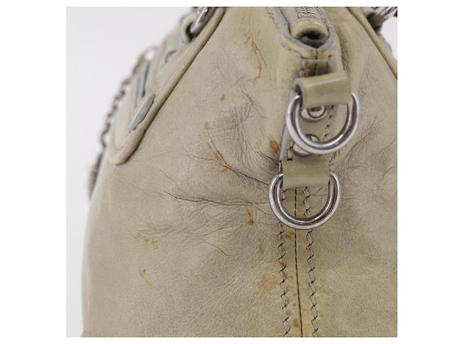 Miu Miu Handtasche aus Leder Grau Silber Auth 206866A Braun - Ansicht 4