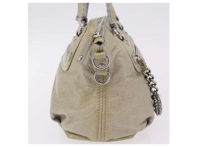 Miu Miu Handtasche aus Leder Grau Silber Auth 206866A Braun - Ansicht 5