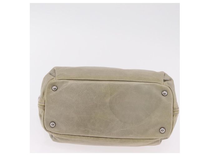 Miu Miu Handtasche aus Leder Grau Silber Auth 206866A Braun - Ansicht 6
