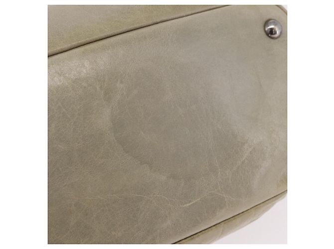 Miu Miu Handtasche aus Leder Grau Silber Auth 206866A Braun - Ansicht 7