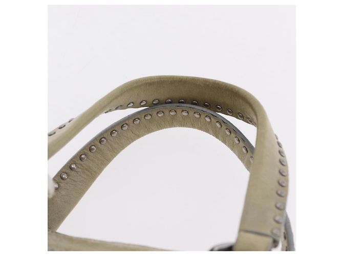 Miu Miu Handtasche aus Leder Grau Silber Auth 206866A Braun - Ansicht 9