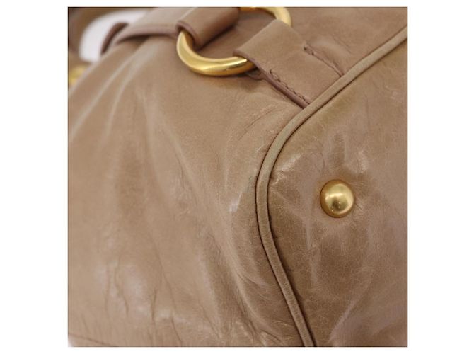 Miu Miu Handtasche Leder 2way Beige Gold Auth 167725M Golden - Ansicht 17