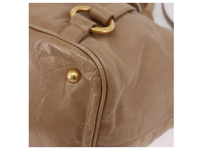 Miu Miu Handtasche Leder 2way Beige Gold Auth 167725M Golden - Ansicht 18