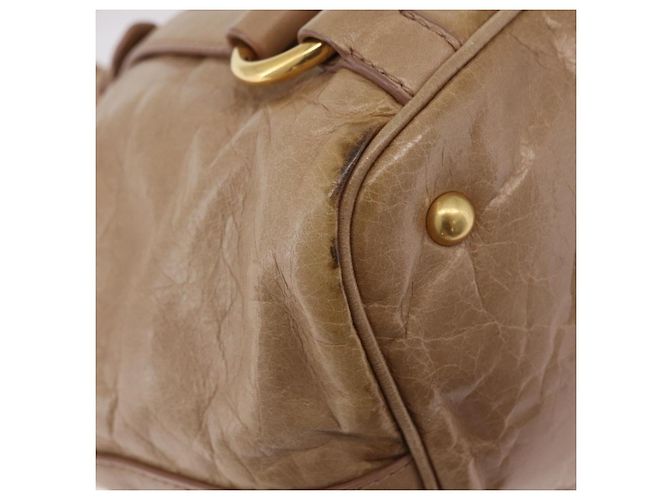 Miu Miu Handtasche Leder 2way Beige Gold Auth 167725M Golden - Ansicht 19