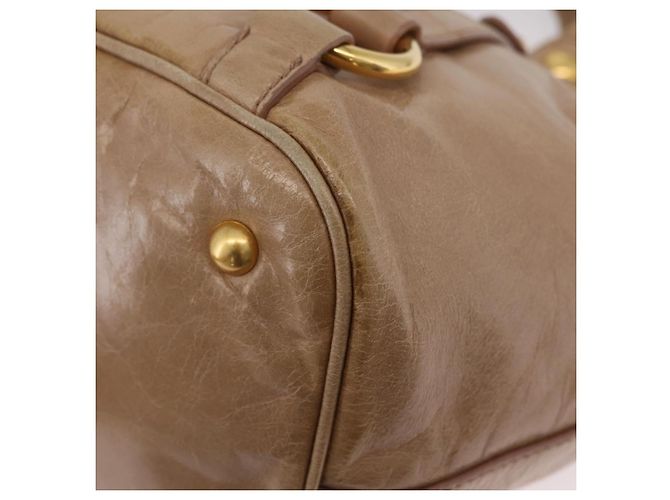 Miu Miu Handtasche Leder 2way Beige Gold Auth 167725M Golden - Ansicht 20