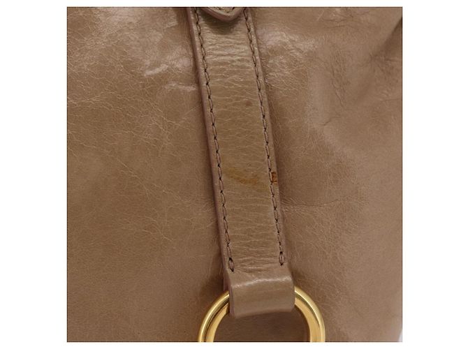Miu Miu Handtasche Leder 2way Beige Gold Auth 167725M Golden - Ansicht 3