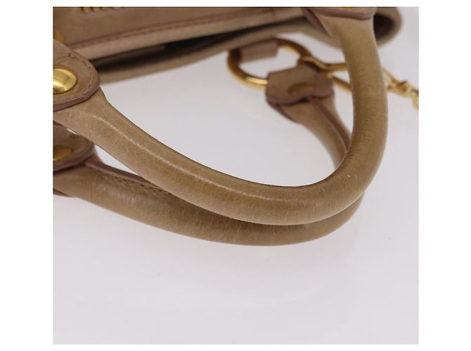 Miu Miu Handtasche Leder 2way Beige Gold Auth 167725M Golden - Ansicht 7