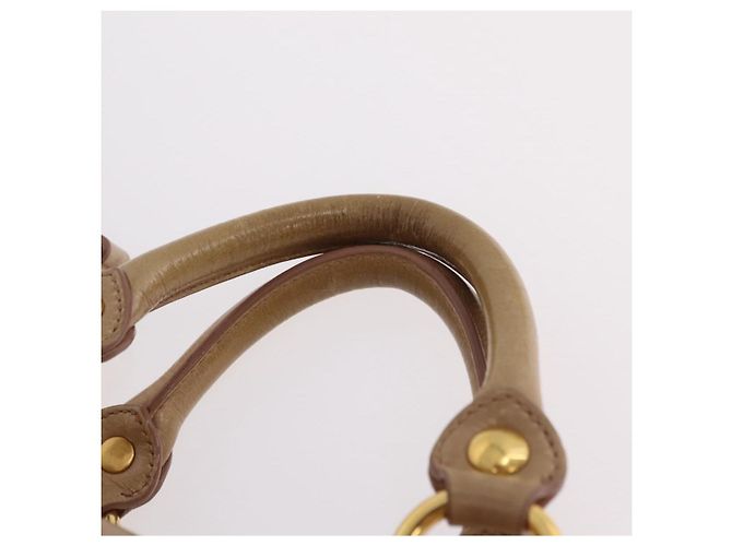 Miu Miu Handtasche Leder 2way Beige Gold Auth 167725M Golden - Ansicht 8