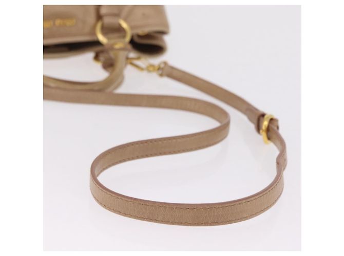 Miu Miu Handtasche Leder 2way Beige Gold Auth 167725M Golden - Ansicht 9