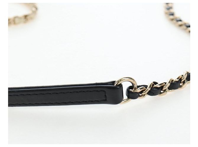 Bolso Vanity CHANEL Matelasse con cadena de cuero 2way White Gold CC Auth 206845A Blanco Dorado - vista 14