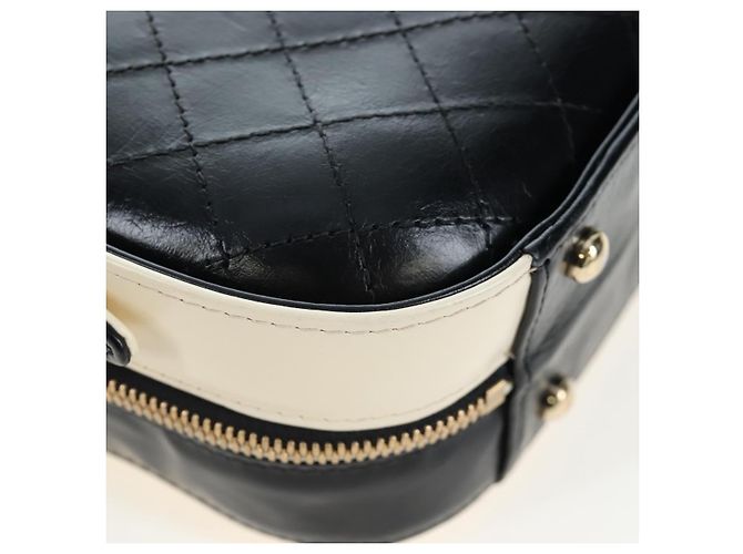 Bolso Vanity CHANEL Matelasse con cadena de cuero 2way White Gold CC Auth 206845A Blanco Dorado - vista 17