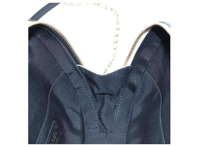 Bolso Vanity CHANEL Matelasse con cadena de cuero 2way White Gold CC Auth 206845A Blanco Dorado - vista 24