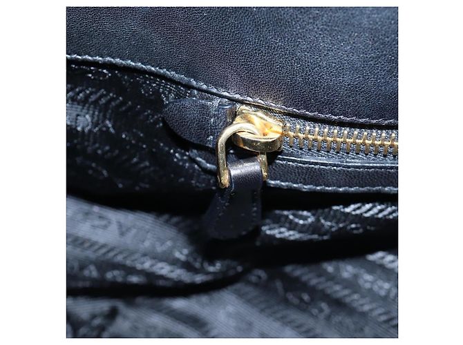 Borsa Tote a rucchio PRADA in pelle nera e oro Auth BA16064SAV Nero D'oro - vista 24